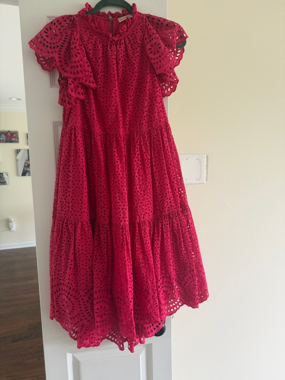Ulla Johnson Hot Pink Eyelet High-Low Dress